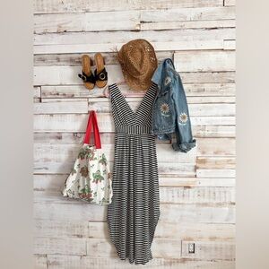 Striped Black and White Dress